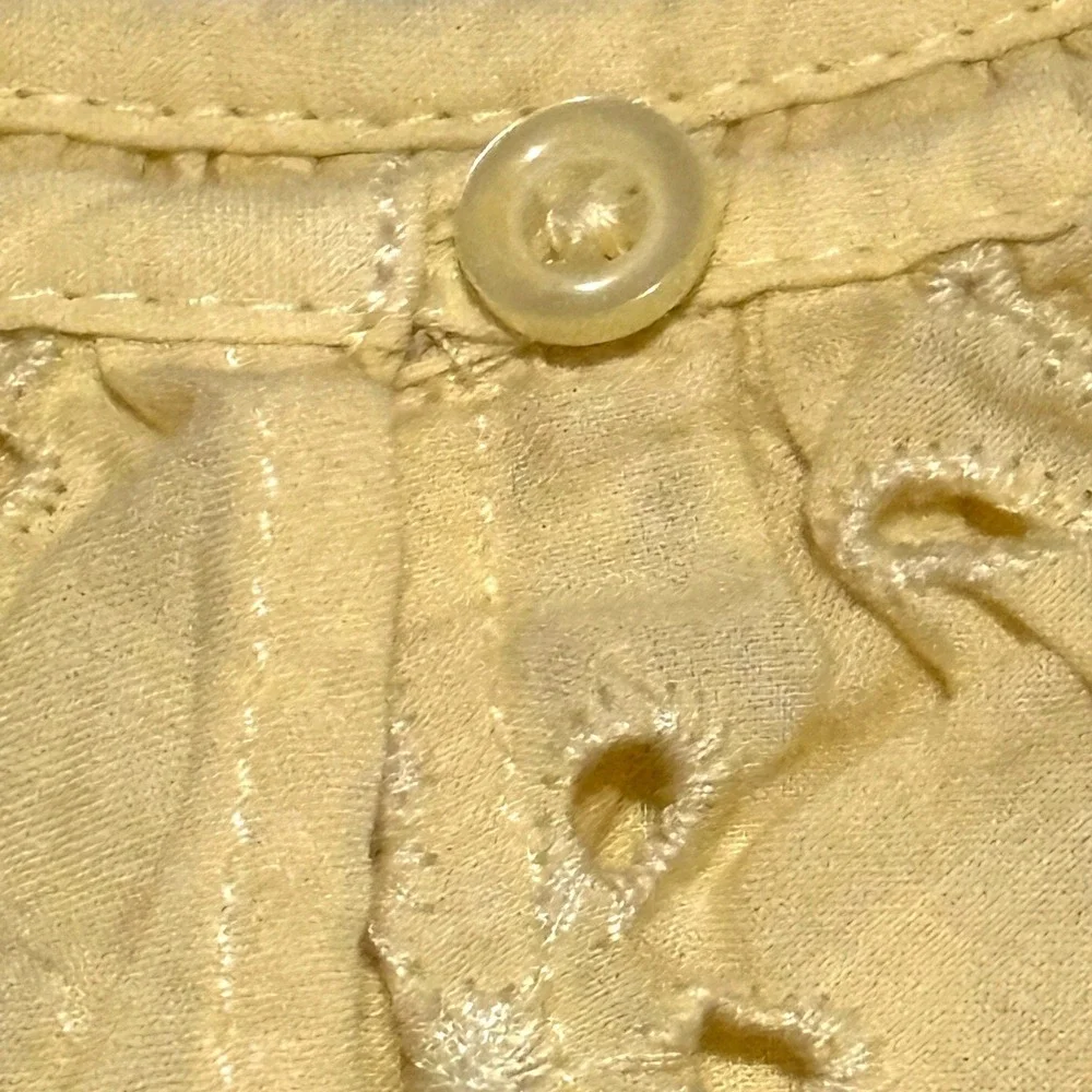 Baby Gap Girls‎ 3T Yellow Eyelet Ruffle Collar Dress Sundress Spring Easter Play
